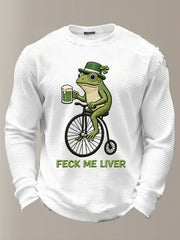 Lucky Shamrock Day Funny Frog Riding Bicycle Feck Me Liver Happy Saint Patrick'S Day Gifts - TradiViet