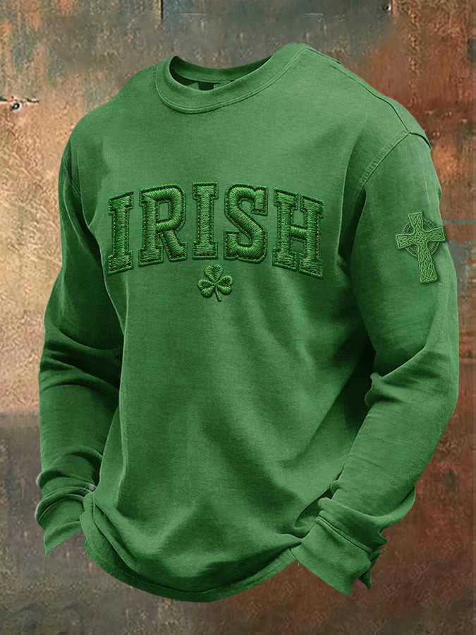  Lucky Shamrock Day Irish Text Design Long Sleeve Shirt Happy Saint Patrick'S Day Gifts - TradiViet