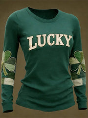 Lucky Shamrock Long Sleeve T-Shirt Irish Holiday St Paddys Shirts Happy St Patrick's Day Gifts - TradiViet