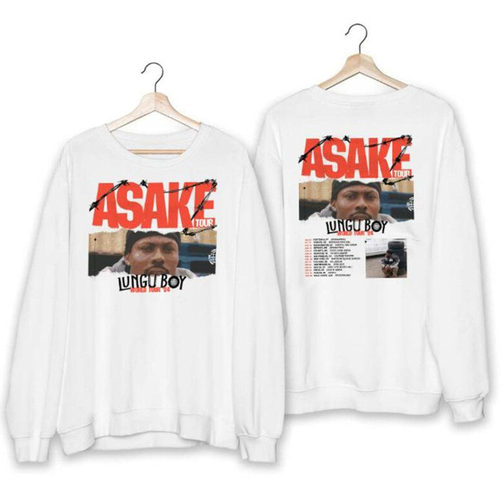 Lungu Boy World Tour Asake Sweatshirt Music Lover Gift Ideas For Him - Lilybirchmarket