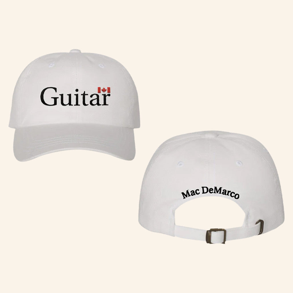 Mac Demarco Merch Guitar White Embroidered Hat Gift Ideas For Friends - Lilybirchmarket