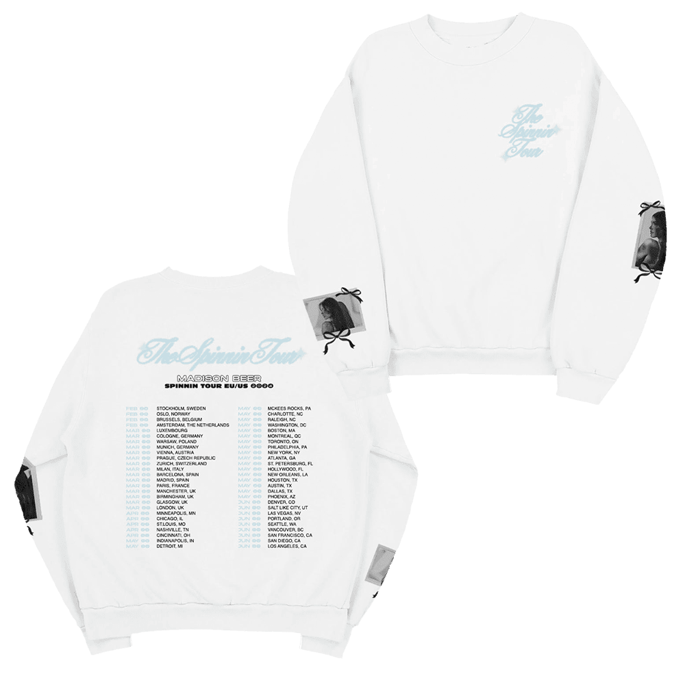 Madison Beer Merch Spinnin Tour White Polaroid Sweatshirt Music Fans Gifts - Lilybirchmarket