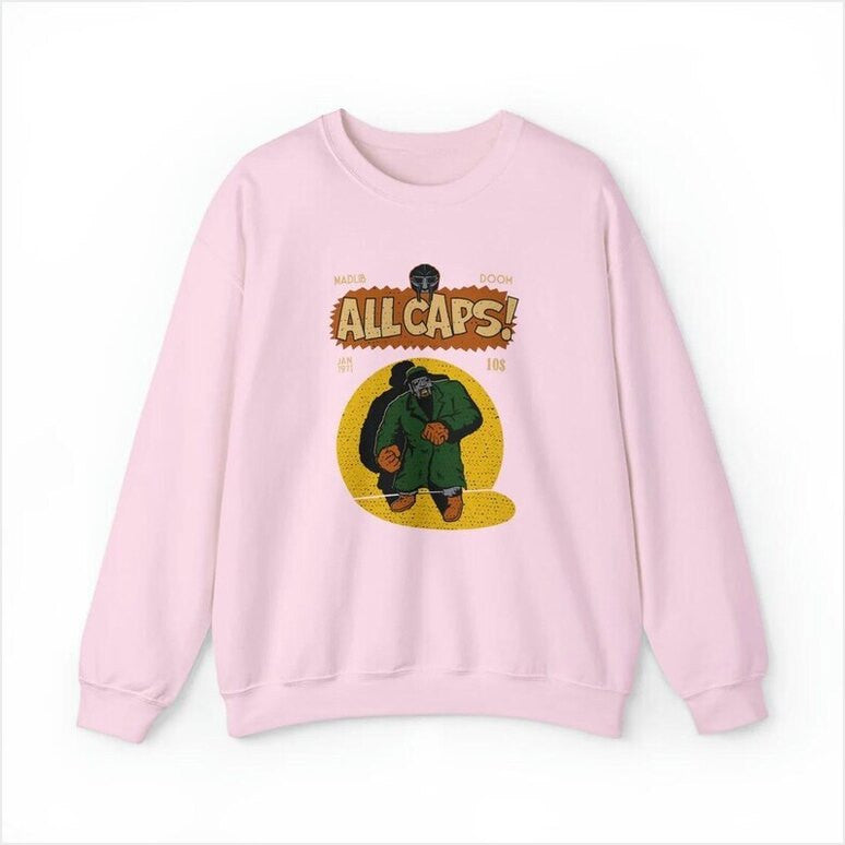Madlib Doom All Caps Sweatshirt Mf Doom Sweatshirt Gifts For Fans Merch Apparel - Lilybirchmarket