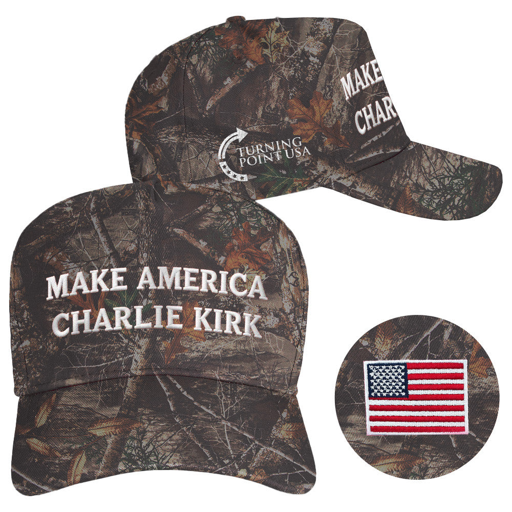 Make America Charlie Kirk Hat Camo Embroidered Charlie Kirk Funeral Merch Hat TPUSA Merch - Lilybirchmarket