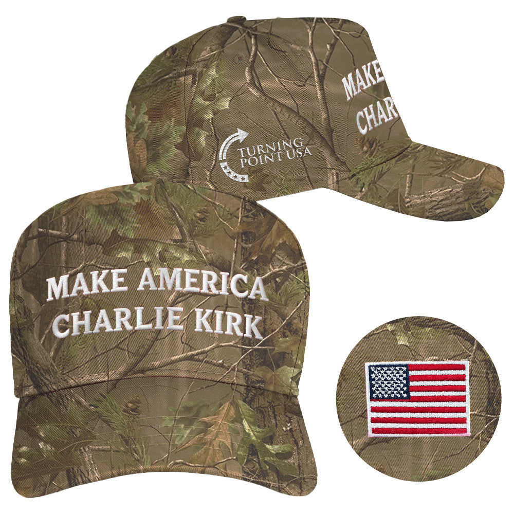 Make America Charlie Kirk Hat Camo Embroidered TPUSA Merch Hat Charlie Kirk Funeral Merch - Lilybirchmarket