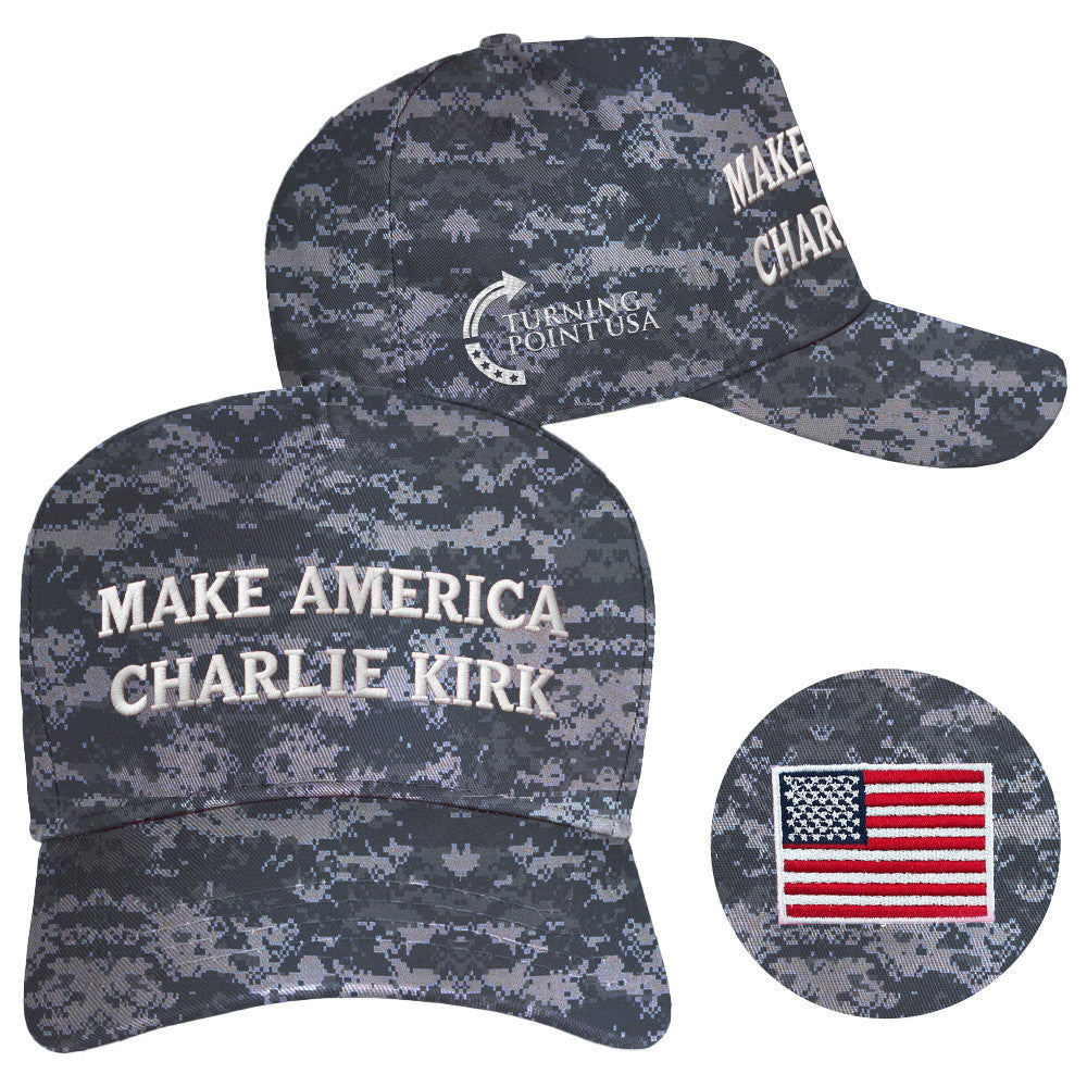 Make America Charlie Kirk Hat Camo Embroidered Turning Point USA Merch Gifts For Trump Lovers - Lilybirchmarket