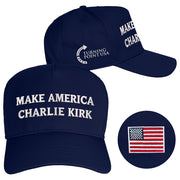 Make America Charlie Kirk Hat Navy Embroidered Turning Point USA Hat Charlie Kirk Merch - Lilybirchmarket