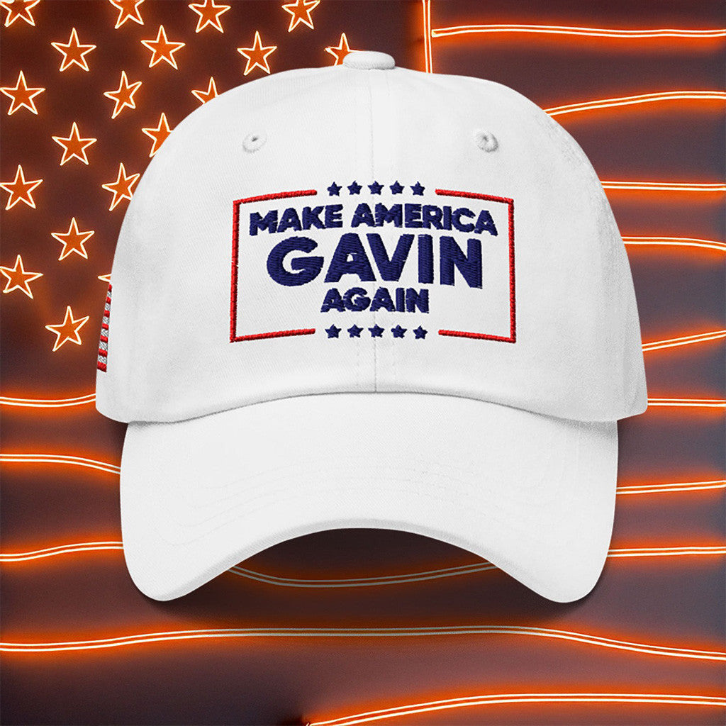 Make America Gavin Again Hat Gavin Newsom Patriot Merch Embroidered Hat Gifts For Dad - Lilybirchmarket