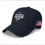 Make America Gavin Again Hat Gavin Newsom Patriot Merch Embroidered Navy Hat Gifts For Husband - Lilybirchmarket