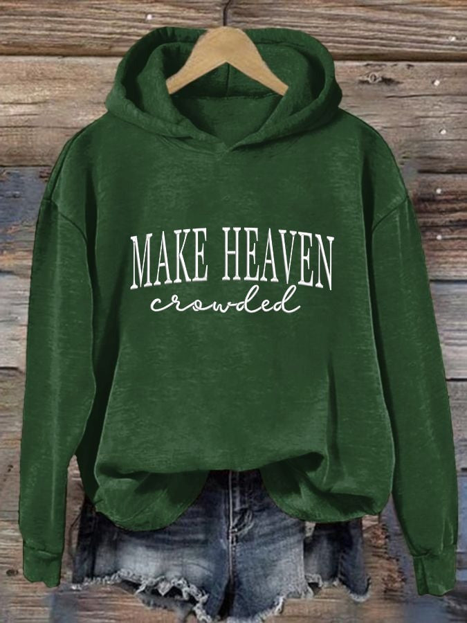 Make Heaven Crowded Charlie Kirk Hoodie Charlie Kirk Commemorative Clothing Gifts - Lilybirchmarket