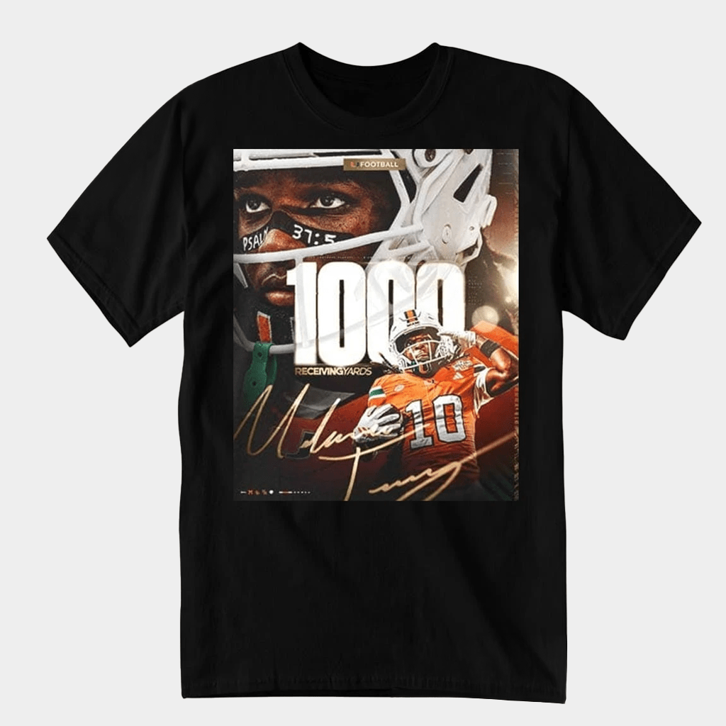 Malachi Toney Record 1000 Receiving Yards In A Season T-Shirt Miami Football Merch Fan Gifts - Lily Birch Market