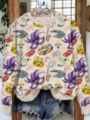 Mardi Gras Sweatshirt Women's Mardi Gras Crewneck Sweatshirt Clothing Gifts For Her - Lilybirchmarket