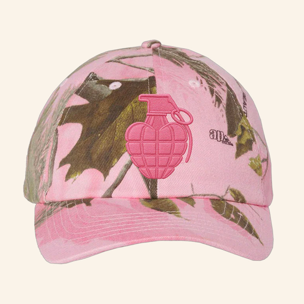 Mariah The Scientist Merch Embroidered Heart Grenade Pink Camo Hat Gifts For Wife - Lilybirchmarket