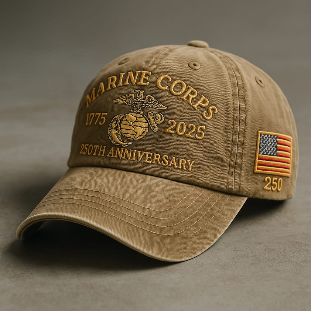 Marine Corps 1775 2025 250th Anniversary Hat Embroidered Proud USMC Hat Dad Gifts - Lilybirchmarket