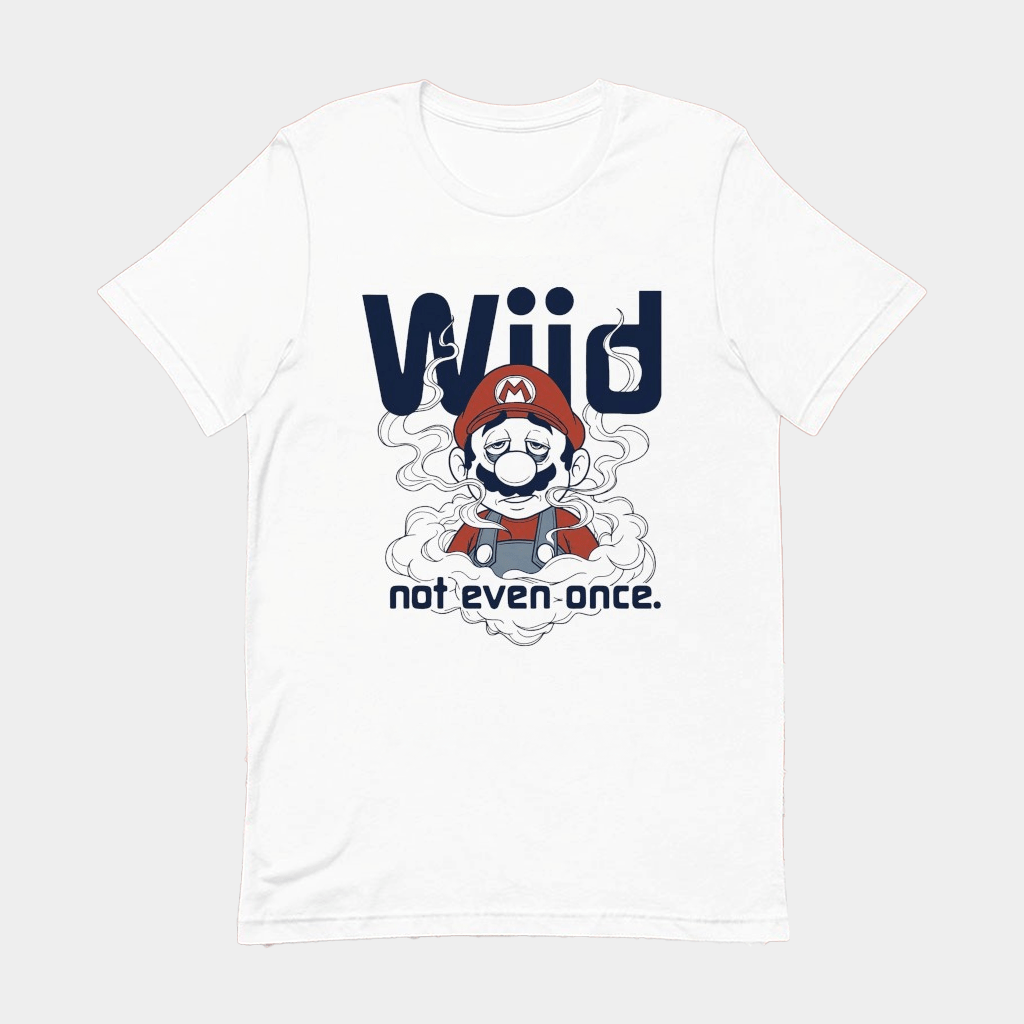 Mario Wiid Not Even Once T-Shirt Super Mario Parody Shirt Gifts For Husband - Lily Birch Market