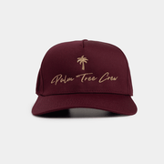 Maroon Palm Tree Crew Hat Summer Gift Idea for Son Stylish PTC Trucker Cap - Lilybirchmarket