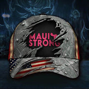 Maui Strong Hat Old Retro Pray For Maui Hawaii Wildfire Hat American Flag Gifts - Lilybirchmarket