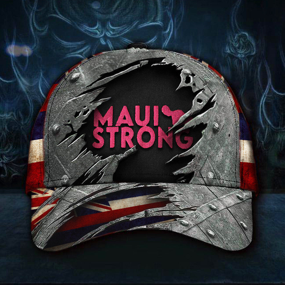 Maui Strong Hat Old Retro Pray For Maui Lahaina Strong 2024 Hat Hawaii Flag Gifts - Lilybirchmarket