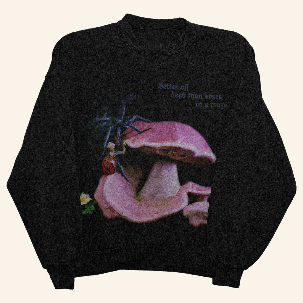 Melanie Martinez Merch Spider Web Lyric Crewneck Black Sweatshirt Him Gifts - Lilybirchmarket