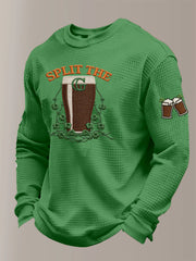  Men'S Casual St Patricks Day Split The G Guinness Long Sleeve T Shirt Green Holiday Gift Ideas - TradiViet