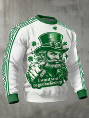  Men's St. Patrick'S Day I Want You To Get Lucked Up Sweatshirt Festive Irish Gifts - TradiViet