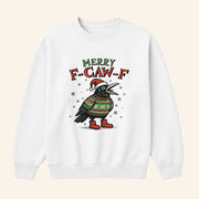 Merry F Caw F 2025 Christmas Sweatshirt Xmas Gifts For Friends - Lilybirchmarket