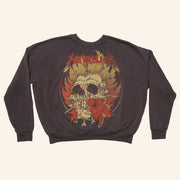 Metallica Merch Burning Flower Sweatshirt Gift Ideas For Music Lovers - Lilybirchmarket