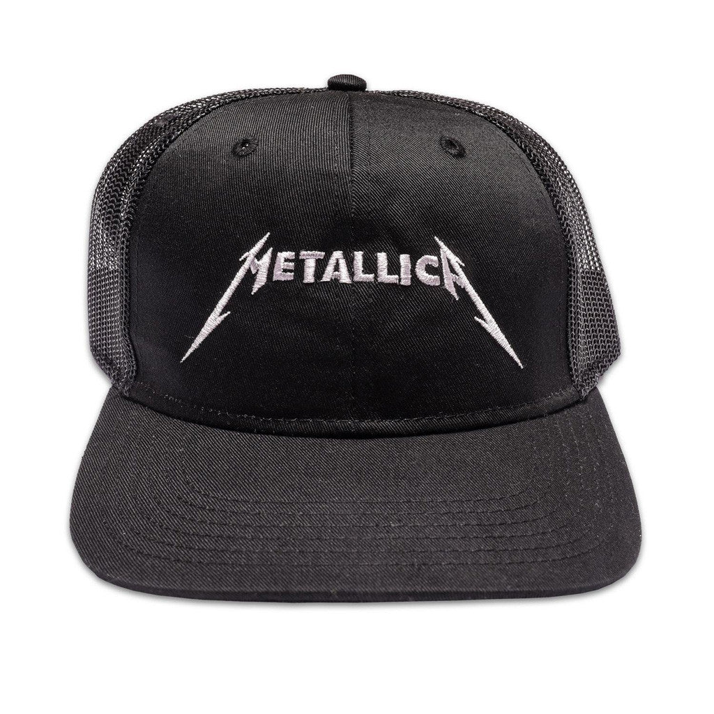 Metallica Merch Logo Embroidered Snapback Trucker Hat Music Related Gifts For Guys - Lilybirchmarket