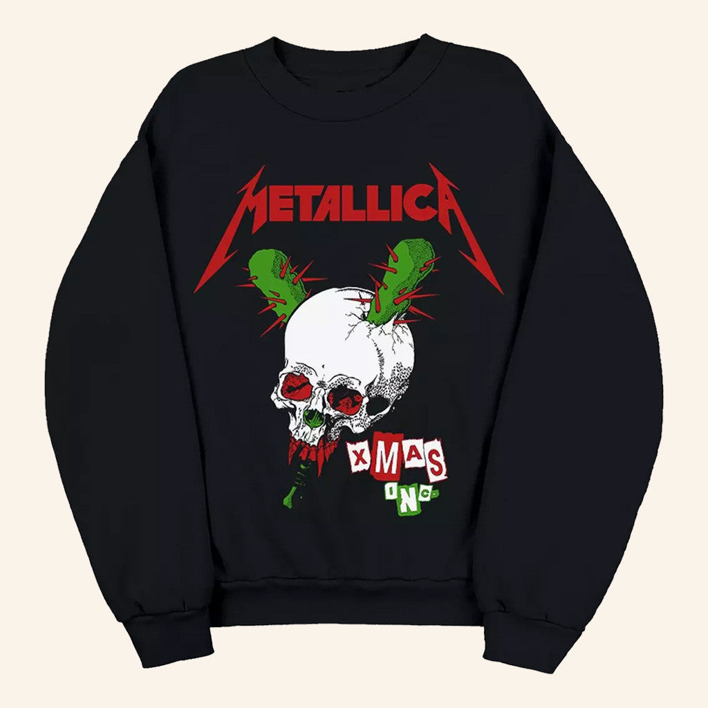 Metallica Merch Xmas Inc Skull Sweatshirt Christmas Gifts For Music Lovers - Lilybirchmarket