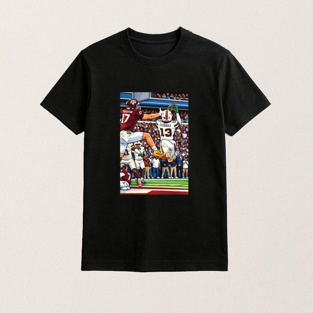 Miami Football Vs Texas A M College Football Game Fitzgerald 13 Rakestraw 17 Shirt Fan Merch - Lily Birch Market
