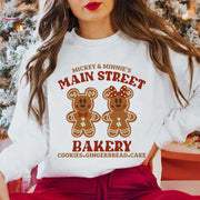Mickey And Minnie Main Street Bakery Christmas Sweatshirt Christmas Gift Ideas For Wife - Lilybirchmarket