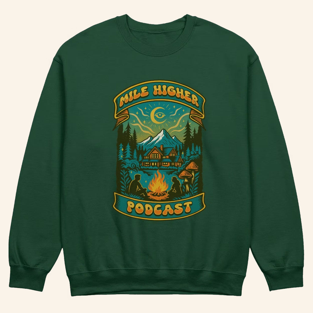 Mile Higher Merch Campfire Sweatshirt Mile Higher Podcast Crewneck Gifts For Podcast Fans - Lilybirchmarket