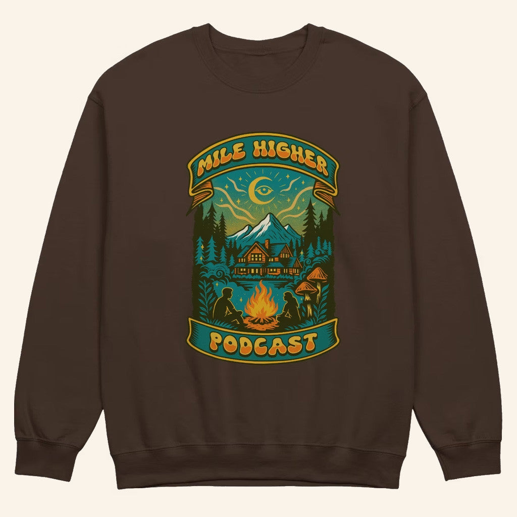 Mile Higher Merch Campfire Sweatshirt Mile Higher Podcast Crewneck Xmas Gifts For Him - Lilybirchmarket