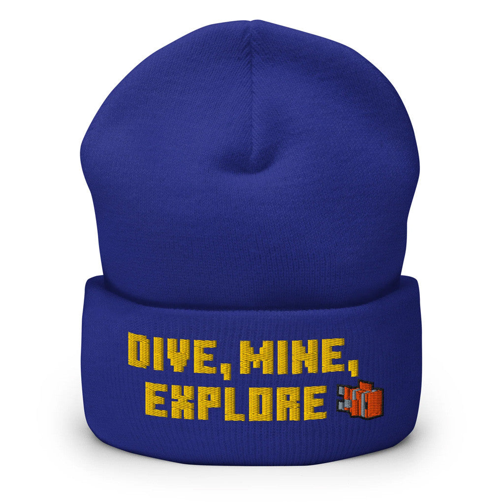 Minecraft Merch Dive Mine Explore Embroidered Beanie Gifts For Husband - Lilybirchmarket