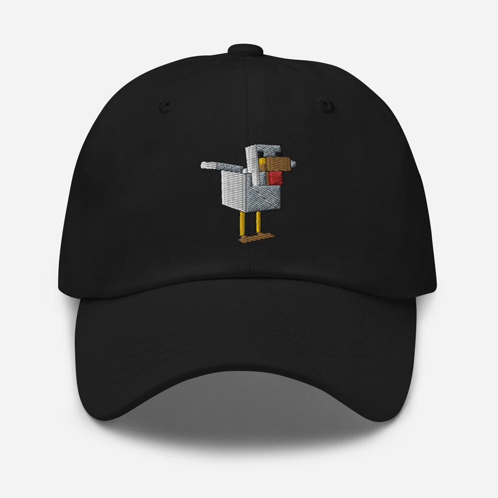 Minecraft Merch Minecraft Chicken Embroidered Hat Black Best Gifts For Son - Lilybirchmarket