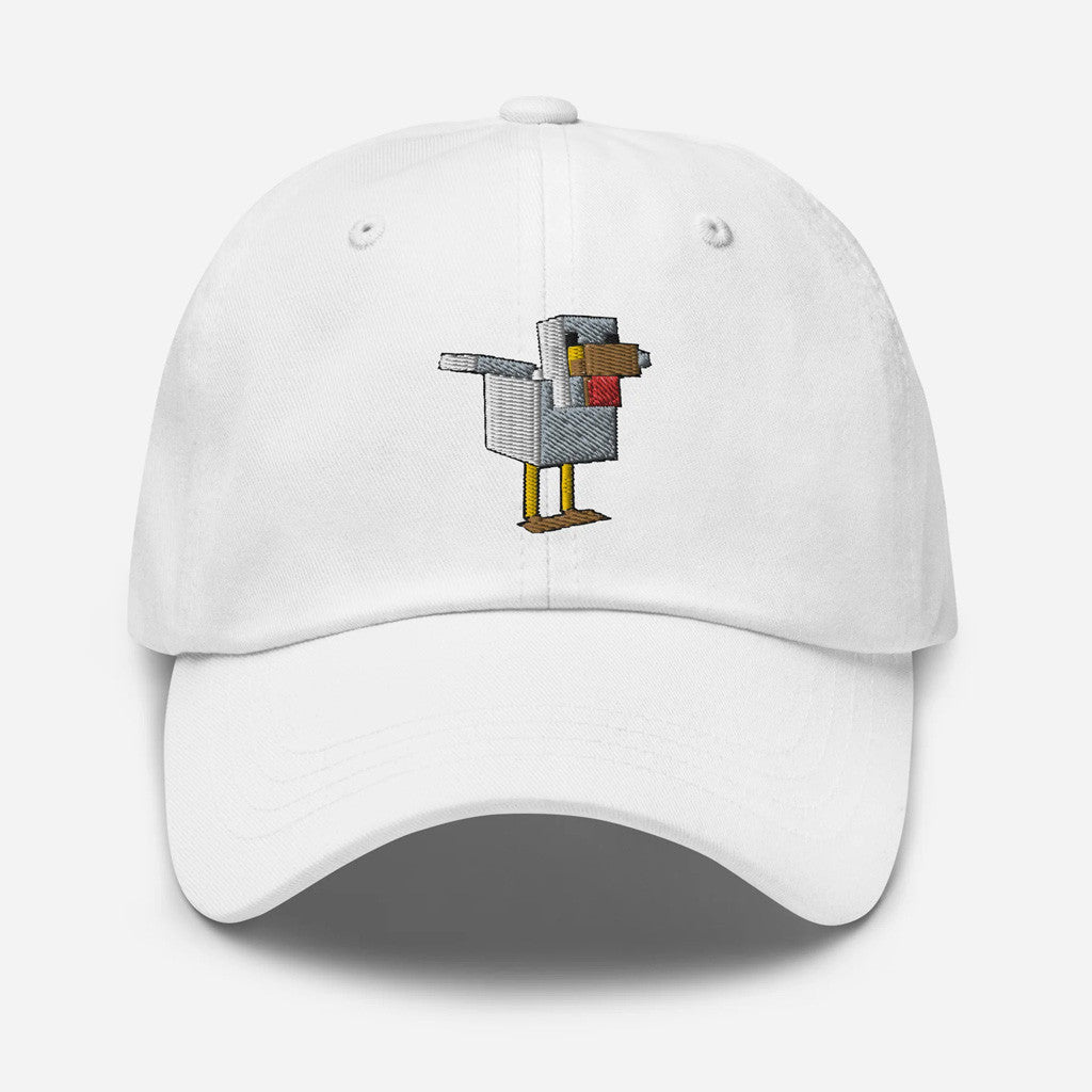Minecraft Merch Minecraft Chicken Embroidered Hat White Best Gifts For Husband - Lilybirchmarket