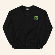 Minecraft Merch Minecraft Creeper Embroidered Crewneck Sweatshirt Present For Husband - Lilybirchmarket