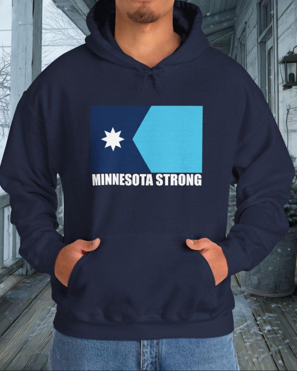 Minnesota Strong Hoodie MN Flag Minneapolis Support Clothing Anti ICE Protest Merch - Lilybirchmarket