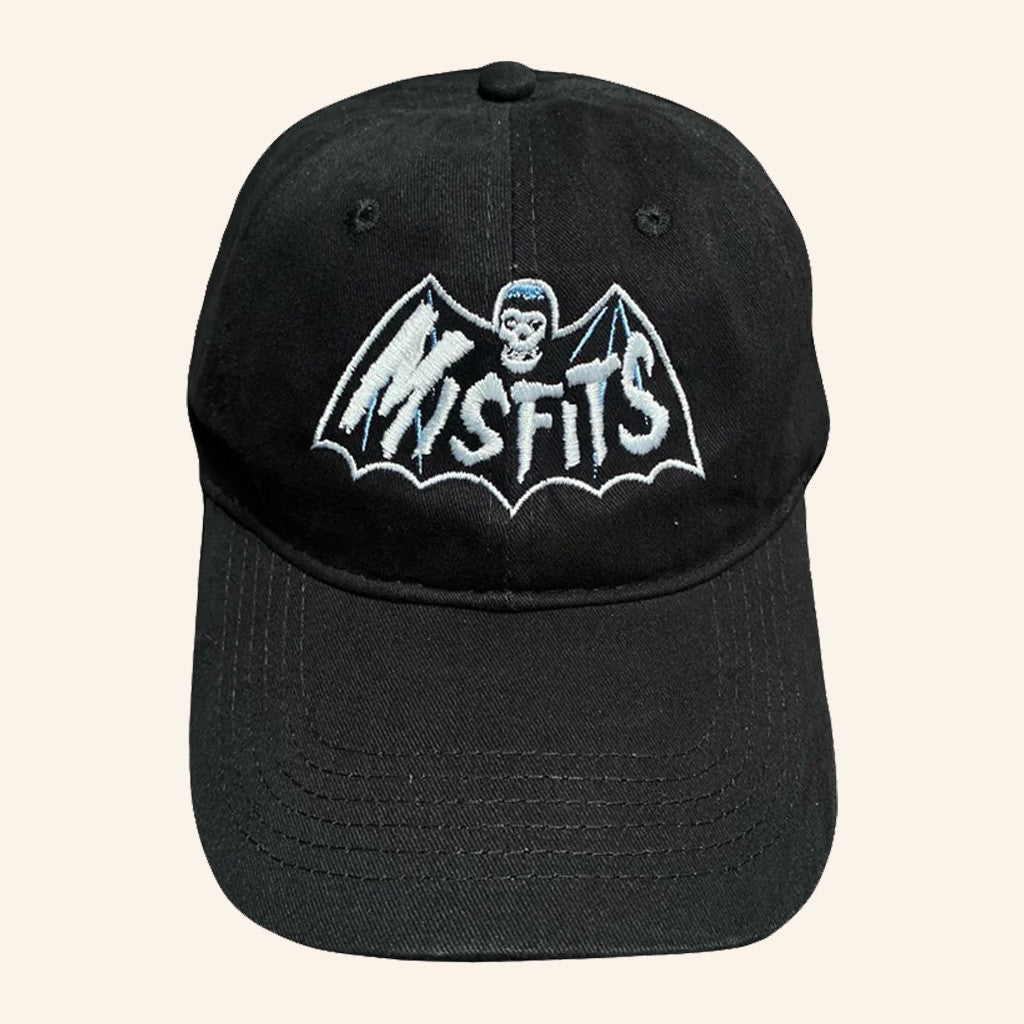 Misfits Merch Bat Logo Embroidered Snapback Hat Gift Ideas For Rock Fans - Lilybirchmarket