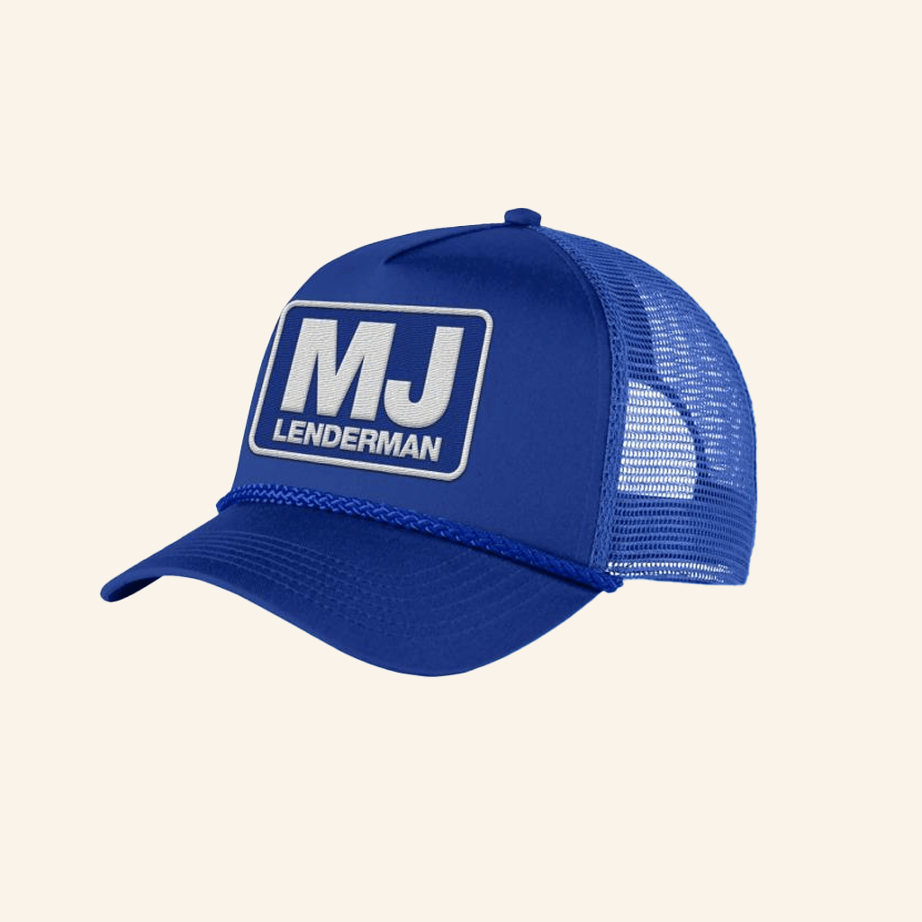MJ Lenderman Merch Embroidered Logo Blue Hat Gifts For Dad - Lilybirchmarket
