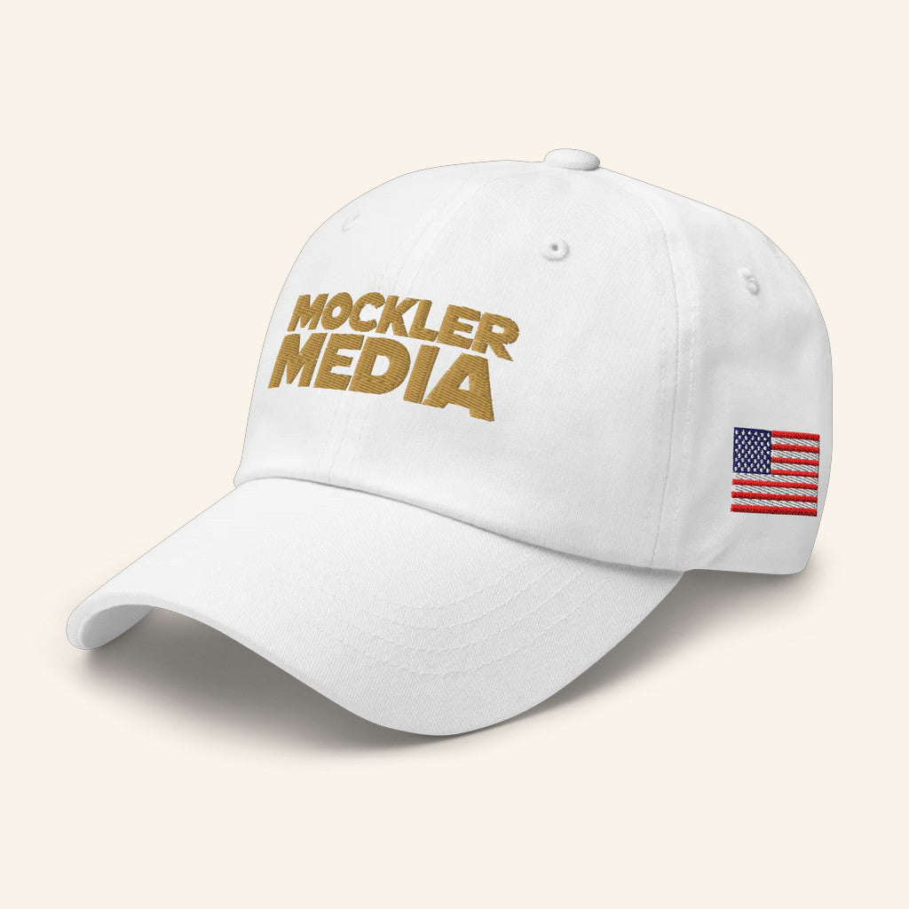 Mockler Media Merch Logo Embroidered Hat USA Flag Cap Christmas Gift Ideas For Men - Lilybirchmarket