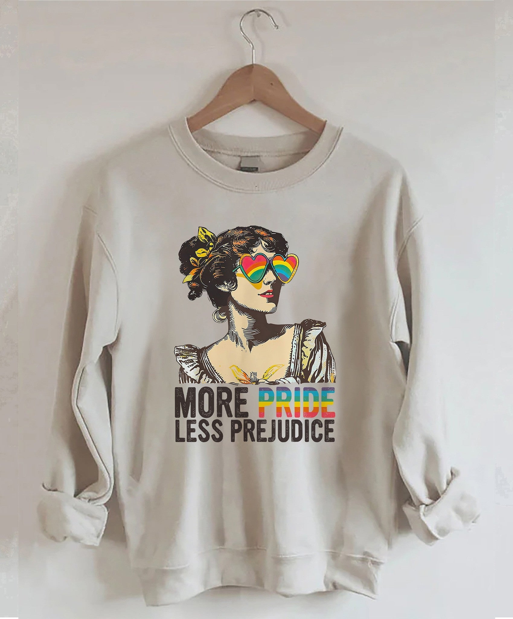 More Pride Less Prejudice Sweatshirt LGBT Gay Pride Month Sweatshirt Gifts For Her - Lilybirchmarket