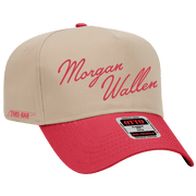 Morgan Wallen Hat Morgan Wallen Khaki Red Cursive Hat Awesome Father's Day Gifts - Lilybirchmarket