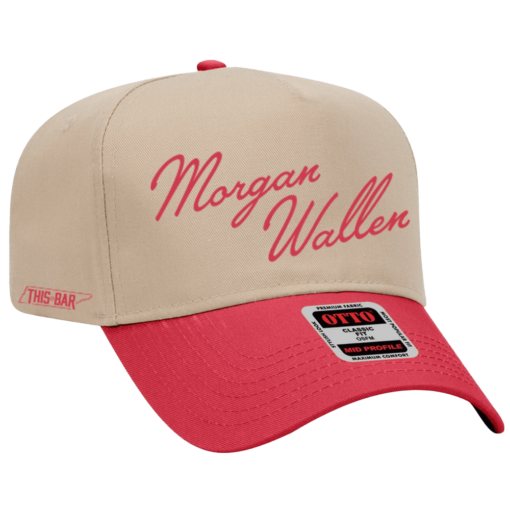 Morgan Wallen Hat Morgan Wallen Khaki Red Cursive Hat Awesome Father's Day Gifts - Lilybirchmarket