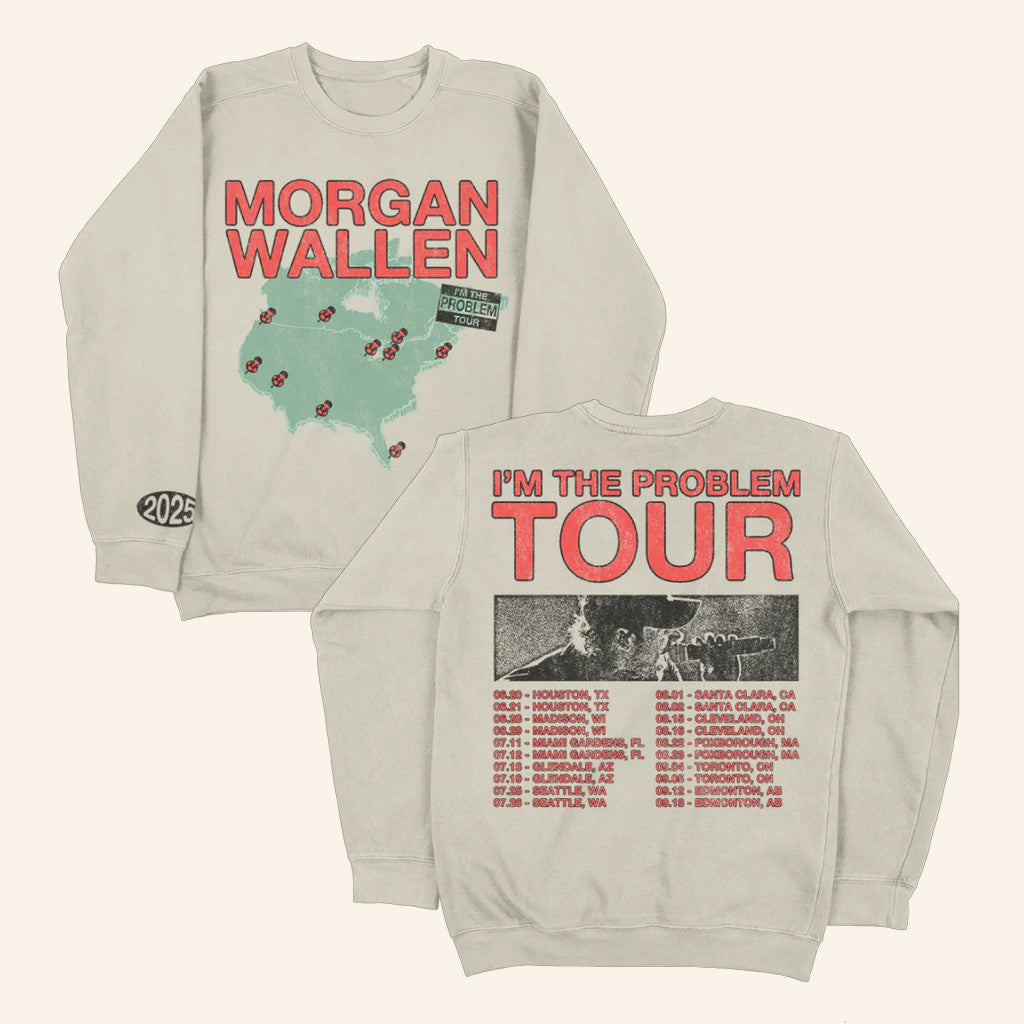 Morgan Wallen Merch I'm The Problem Tour Crewneck Sweatshirt Cool Gifts For Music Lovers - Lilybirchmarket