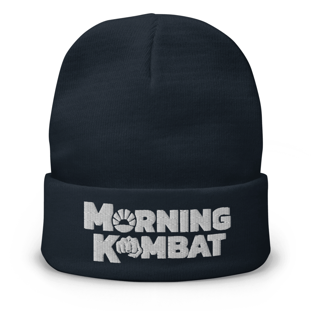 Morning Kombat Merch Morning Kombat Navy Beanie Top Father's Day Gifts - Lilybirchmarket
