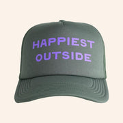 Mossportangeles Merch Happiest Outside Recycled Trucker Hat Present For Dad - Lilybirchmarket
