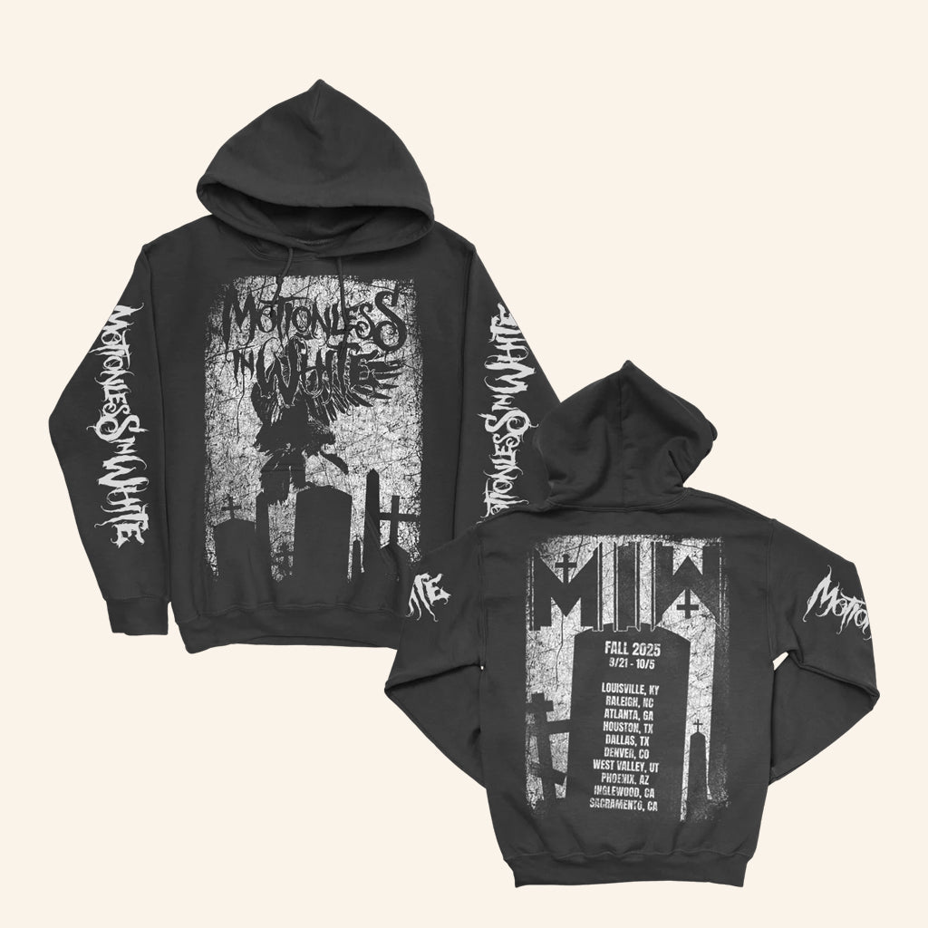 Motionless In White Merch Vulture Fall Tour 2025 Hoodie Black Gifts For Fans - Lilybirchmarket