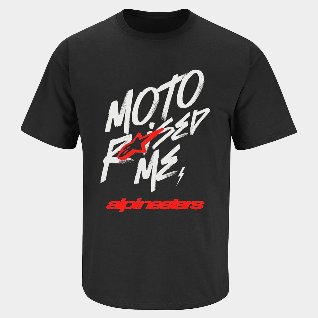 Moto Raised Me x Alpinestars T-Shirt Gifts Ideas For Husband - Lily Birch Market