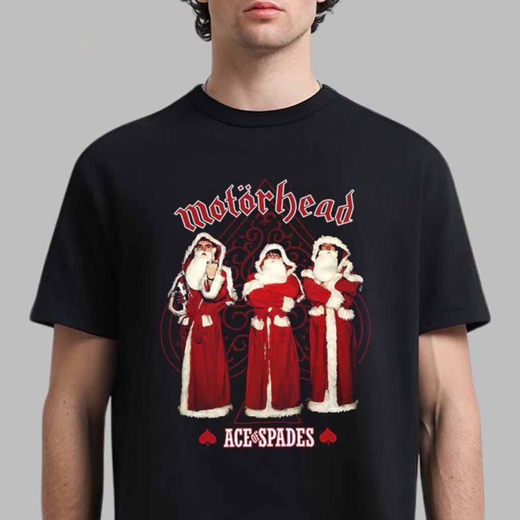 Motorhead Ace Of Spades Funny Santa Holiday 2024 T-Shirt Christmas Gifts For Friends - Lily Birch Market